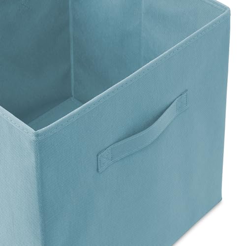 Casafield Set of 6 Collapsible Fabric Cube Storage Bins, Baby Blue - 13" Foldable Cloth Baskets for Shelves, Cubby Organizers & More - color: Baby Blue, size: 13" x 13" x 13"