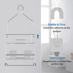 TreeLen Shower Caddy Hanging over Shower Head Shower Hanger Organizer with 10 hooks Bathroom Storage Shelf-Chrome - color: D-Stainless Steel