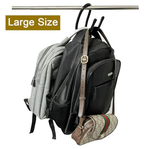 AUXPhome 2 Pack Backpack Hanger for Closet, Strong Bag Hanger Purse Organizer Hooks, Large Closet Hooks for Hanging Handbags,Belts,Hat,Laptop Backpack,Jeans,Travel Bag - Hold Up 20 Lbs