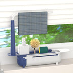 Telescopic Sink Storage Rack with 2 Sponge - Sink Caddy Sponge Holder for kitchen sink(Blue) - color: Blue