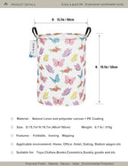 Round Waterproof Laundry Basket,Foldable Storage Basket,Laundry Hampers With Handle,Gift Basket,Suitable for Children's Room and Toy Storage (Butterfly) - color: Butterfly