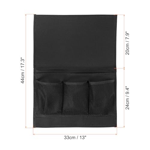 PATIKIL 2pcs Bedside Caddy, Bed Caddy Bedside Organizer Bed Hanging Caddy 4 Pockets Bed Pockets Bedside Storage Hanging Storage Bag for Remote Control Bedroom Phones Glasses, Black - color: Black
