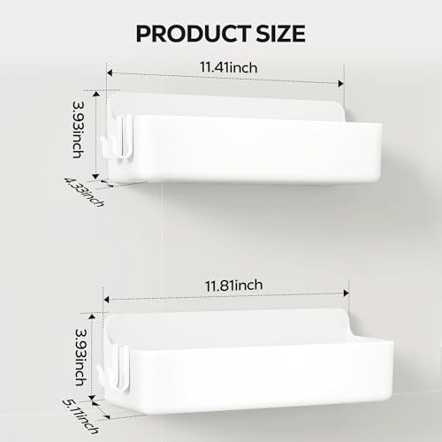 Nieifi Adhesive Wall Shelf, Shower Shelves, Shower Organizer for Bathroom Organization (White, 2 pieces) - color: White, size: 2 pieces