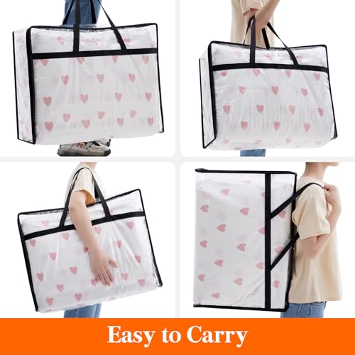 Lifewit 3 Pack Clear Clothes Storage Bags, 95L Plastic Blanket Storage Bag, Vinyl Foldable Moving Bags with Zipper, Closet Organizers and Storage Containers for Bedding, Duvet, Comforter - size: 95L