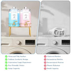 Glass Laundry Detergent Dispenser- 1 Gallon Glass Fabric Softener Dispenser with Leak-Proof Stainless Steel Faucet & Stand. Large Laundry Soap Container for Washer Room Organization &Storage