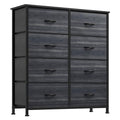 YITAHOME Dresser with 8 Drawers - Fabric Storage Tower, Organizer Unit for Bedroom, Hallway, Closets - Sturdy Steel Frame, Wooden Top & Easy Pull Fabric Bins - color: Black Grain Black Handle, style: 8-Drawer