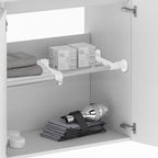 BAOYOUNI Tension Shelf Expandable Clothes Closet Organizer Rack Adjustable DIY Wardrobe Dividers Separator Ivory, 15.75-23.62 Inches - size: (15.75-23.62) IN