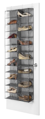 Whitmor Over The Door Shoe Shelves - 26 Sections - Crosshatch Gray - size: 26 Pocket Crosshatch Gray