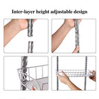 SWOMMOLY Adjustable Wall Mount Spice Rack, 6-Tier Dual-use (Multi-use) Organizer, Silver - color: Silver, size: 6-Tier