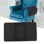 Tiiyee Sofa Armrest Organizer, Couch Side Pockets Chair Armrests Folding Arm Tray Hanging Bed Bag Bedside Storage Holder for Recliner Mattresses Remotes Phone Glasses Magazines with Slots(Black) - color: Black