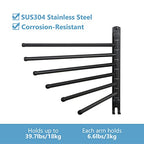 Space Saving Towel Rack JSVER Black Space Saving Towel Holder, Towel Rack Wall Mounted, Swivel Hand Towel Holder, 6-Arms Towel Bar, Towel Racks for Bathroom - color: Black 6 Arms