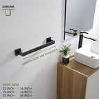 KOKOSIRI 16-Inch Single Towel Bar, Bathroom Kitchen Towel Holder, Wall Mounted SUS304 Stainless Steel Towel Rack, Matte Black, B4003BK-L16 - color: Matte Black, size: 16-Inch