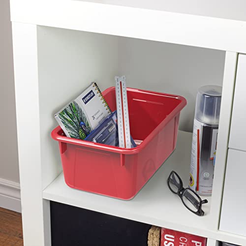 Storex Small Cubby Bins, Pack of 5, 12.2 x 7.8 x 5.1 Inches, Red (62415U05C) - color: Red, style: Bin Only