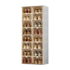 ANTBOX Shoe Organizer Storage Box, Portable Folding Shoe Rack For Closet With Magnetic Clear Door,Large Sneaker Cabinet Bins Sturdy Easy Assembly 8 Layers-16 Grids - size: 8 Layers-16 Grids
