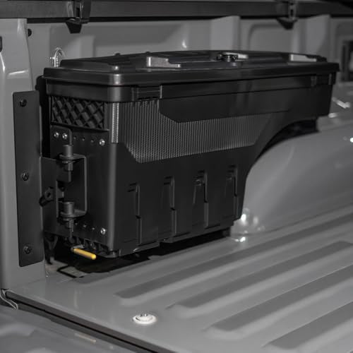 oEdRo Truck Bed Storage Tool Box Fits 2015-2026 Ford F150 Driver Side, 180 Degree Rotation Rear Tool Boxs with Lockable Lid & Password Padlock, Black Waterproof Wheel Well Storage - size: Driver Side