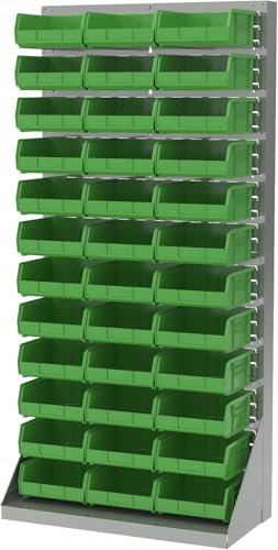 Akro-Mils 30235 AkroBins Plastic Storage Bins, Space-Saving Stackable Bins for Garage, Pantry, Craft Organization, 11" x 11" x 5", Black, 6-Pack - color: Black