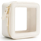 Aveniee Clear Makeup Bag Small, Mini Travel Toiletry Bag Cosmetic Bags Organizer, TSA Approved Clear Makeup Case Pouch with Zipper, Car Essentials for Women Men(Mini-White) - color: Off-White, style: Mini Trend