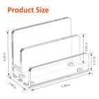 FUCDTEFC Desk Mail Organizer, 2 Section Clear Acrylic File Holder Letter Organizer, Vertical Lightweight Modern Envelope Holder Desk Accessories & Workspace Organizers for Office, Home, School - size: 2 Section Clear