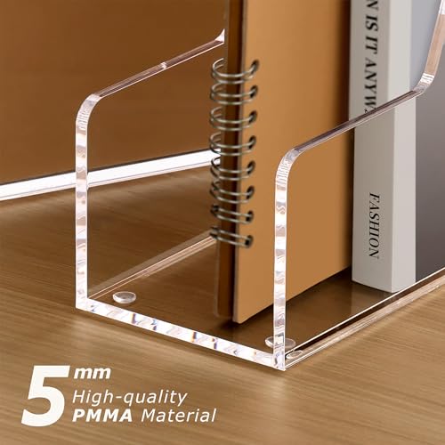 SANRUI 2-Pack Acrylic Magazine File Holder Desk Organizer Magazine Rack, Clear, Vertical File Sorter Holders, 9.45" D x 3.54" W x 10.24" H - style: Modern