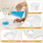 Homde Clear Laundry Detergent Dispenser: 3+2 Pack Reusable Pods Container with Lids for Dryer Balls - Plastic Sheets Holder Set for Scent Booster