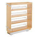 Rev-A-Shelf 6.5 in Pullout Kitchen Cabinet Storage Organizer Slide Out Pantry Spice Rack with Adjustable Shelves, Natural Maple, 448-BC-6C - Home Organizing System for Pots, Pans, and Utensils - size: 6"W"