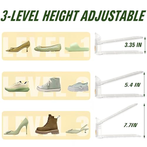 36 Pack Shoe Slots Organizer, Shoe Stackers Organizer for Closet Adjustable Shoe Holder Space Saver 50% Shoes Racks for Closet Organization - color: Clear, size: 36 PACK