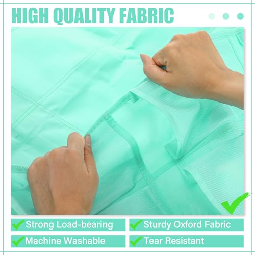 Windyun 40 over the Door Shoe Organizer Large Mesh Pocket Hanging Shoe Rack for Closet Turquoise Nonslip Behind Door Storage Holder Back to School Organizer for Dorm Room College Classroom Storage - color: Turquoise