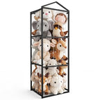NomNest Stuffed Animal Storage Zoo, Large Carbon Steel Plushies Organizer, Heavy Duty Metal Teddy Bear Toy Holder for Kids' Bedroom & Playroom & Nursery (Non-Wheeled, Black) - color: Non-Wheeled, Black