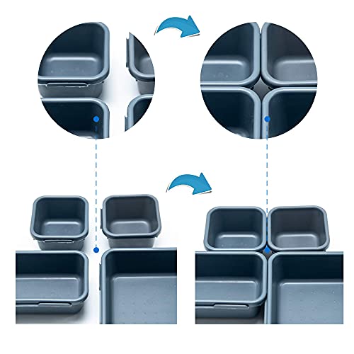 BYCY 32 PCS Desk Drawer Organizers - Interlocking Tool Boxes with 3 Sizes, Office, Bathroom, Kitchen, Makeup