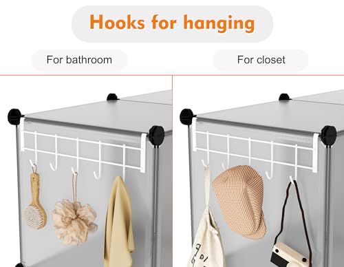 HOMIDEC 6 Light Grey Cube Storage Organizer, Modular Storage Shelf with Hammer, Cube Storage Bin Cabinet Closet Bookshelf for Living Room, Bedroom, Office, Each Cubes Size 11.8 x 11.8 inch - color: Grey, size: 11.8 x 11.8 x 11.8 Inch