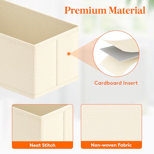 Lifewit 16 Pack Drawer Organizer, Dresser Underwear Drawer Organizer Bins, Foldable Fabric Closet Organizers, Storage Drawer Dividers, Dorm Room Essentials for Clothing, Socks, Towels, Ties Khaki - color: Khaki