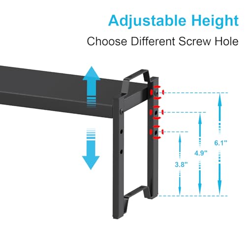 Narrow Expandable Cabinet Shelf Organizer 5.51" Width, Kitchen Counter Storage Shelves Spice Racks, Small Cupboard Countertop Tabletop Shelves Organizers, Expandable Adjustable Stackable, Load 30LBS - color: Black, size: 2 Pack Narrow Model: 12.5"-20.5"L