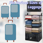 4 Shelve Portable Hanging Travel Shelves, Suitcase Organizer, Carry on Closet Luggage Organizers, Travel Bags Organizer for Luggage Compression Foldable and Hangable for Carry on Suitcase