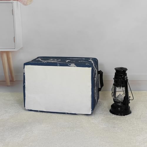 FANKANG Storage Bins, Nursery Hamper Canvas Laundry Basket Foldable with Waterproof PE Coating Large Storage Baskets for Kids Boys and Girls, Office, Bedroom, Clothes,Toys(Rec-Blue dinosaur） - color: Rec-Blue dinosaur