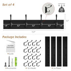Forbena Black Coat Rack Wall Mount, Coat Hooks Wall Mounted for Entryway Closet Bedroom Bathroom Office, Antique Coat Hanger for Hanging Hats, Towels, Purses, Bags, Clothes, Backpack (Black) - color: Black