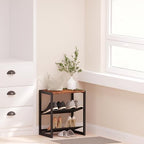 CHEMPFR Narrow 3-Tier Shoe Rack, Slim Space-Saving Shelf with Decorative Wood Top & Steel Mesh, Entryway/Closet/Dorm Organizer, 16.5x11.8x19.8 Inches - size: 3 Tier (16.5″x11.8″x19.8″)