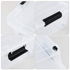 4-Pack 25 Quart Large Plastic Underbed Clothes Storage Containers Bins, Wheeled Latching Box with Lids for Closet Organizers Shoes Underbed, Clear - size: 25 Quart