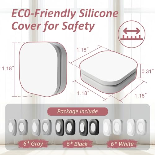 Magnetic Remote Control Holder Wall Mount Self-Adhesive, 6 Pack Upgraded Silicone Remote Organizer Storage Wall Holder for Home Office TV, Fan and Air Conditioner Remote Control 3 Colors - color: 2 Black, 2 White, 2 Gray, size: Square