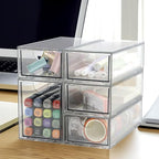 Acrylic Makeup Organizer, Clear Storage Organizer Desktop Stackable Storage Drawers, Plastic Organizer Bins for Makeup, Stationery, Cosmetics, Vanity, Bathroom,Cabinet,Pantry Office Desk (5 Drawers) - style: 5 Drawers