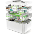 ARSTPEOE 3-Tier Medicine Organizer - Portable Medicine Cabinet with Plastic Handle, Multipurpose Medical Box, Pill Organizer, Empty First Aid Kit for Home - size: Extra Large 3 Tier