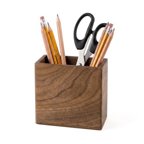 Remote Holder Hole-Free, Self-Adhesive Storage Wooden Box, Wall Mounted or Desk Mounted Container - size: Small
