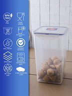LOCK & LOCK Easy Essentials Food lids/Pantry Storage/Airtight containers, BPA Free, Square-16.9 Cup-for Chips, Clear - size: 1 Count (Pack of 1)