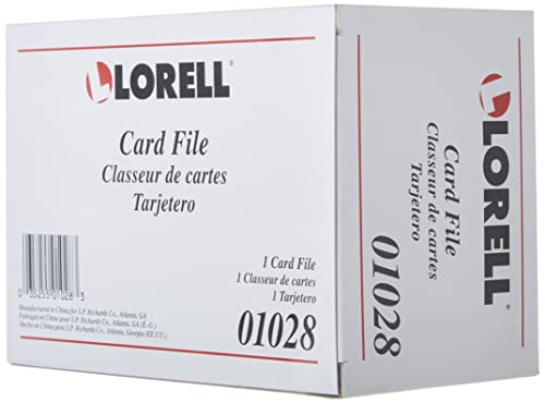 Lorell Business Card File, 350 Card Capacity, Black, Plastic, Modern, Office Supplies, Professionals, Unisex, Hinged, Portable - size: 1 Count (Pack of 2)