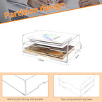 2 Pack- Stackable Paper Letter Tray,Clear Acrylic Magazine Holder and File Organizer - Sleek Desk Organizer for Home Office, Bookshelf, or Workspace - Space-Saving Transparent Document Holder - style: Stackable-2 Pack