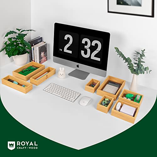 ROYAL CRAFT WOOD Bamboo Jewelry Organizer Box & Chests Set - Versatile Storage Solution for Makeup, Jewelry, and Bathroom Essentials (8 Boxes)