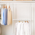 Simple Houseware Adjustable Closet Hanging Rod, White - color: White, size: 1 Pack