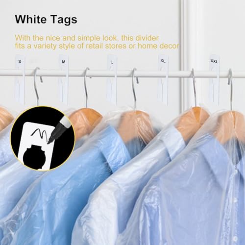 140 Pieces Rectangular Size Dividers, Clothing Hanger Dividers - Premium Clothing Rack Dividers for Exceptional Wardrobe Organization, Writable, by KUKLIPJIM