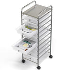 Simple Houseware Drawer Organizer Tray with 9 Adjustable Compartments, White - color: White, size: 1 Pack