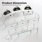 Hemudu Dual Monitor Stand -Adjustable Length and Angle Dual Monitor Riser, Desktop Organizer for PC, Computer, Laptop (Clear)