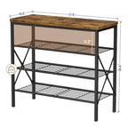 4-Tier Tall Shoe Rack, Large Capacity Shoe Shelf Holds 16 Pairs, Shoe Shelf for Entryway, Hallway, Living Room, Rustic Brown - color: Rustic Brown, size: 27.8" x 10.8" x 26.6"